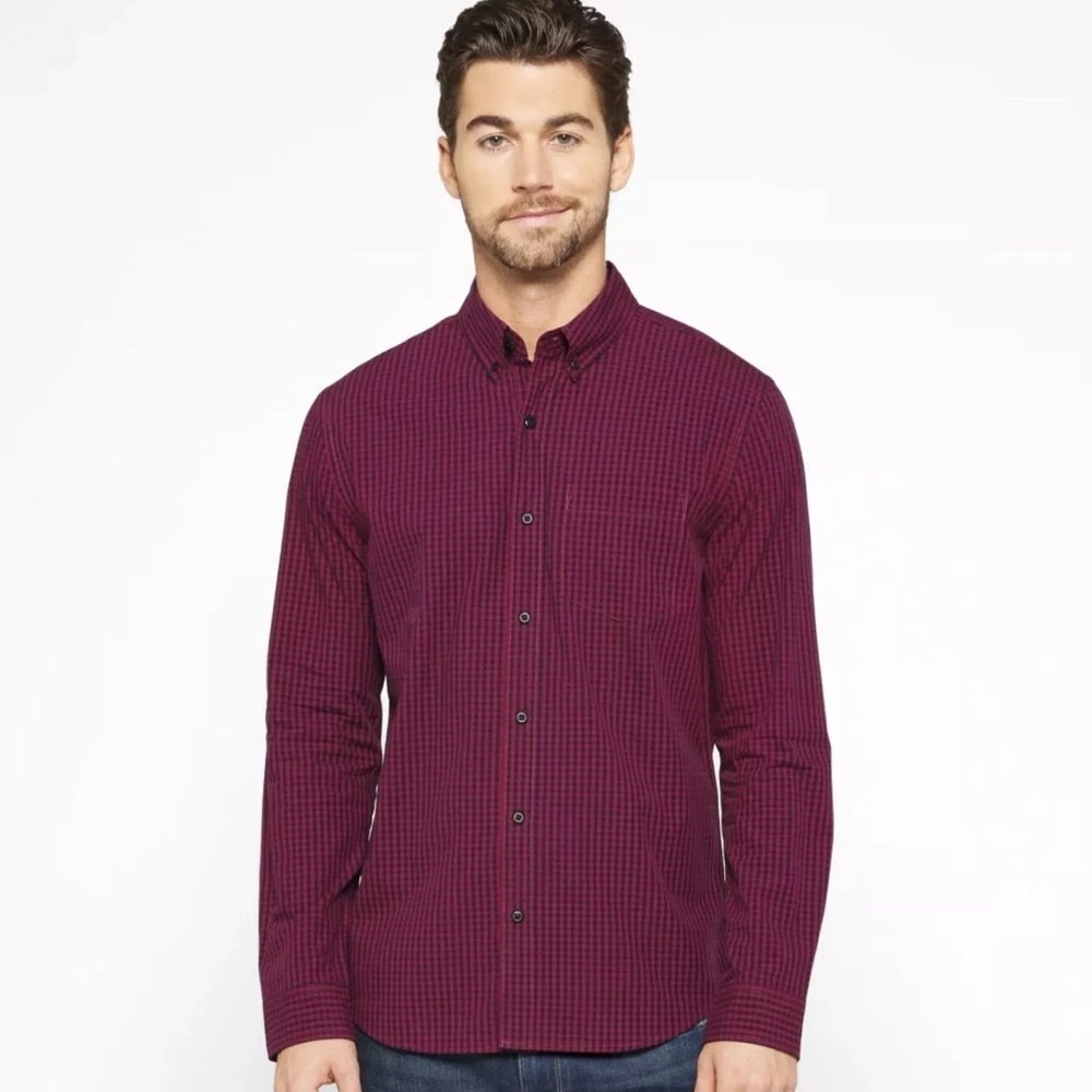 Poplin Long Sleeve - Red/Navy